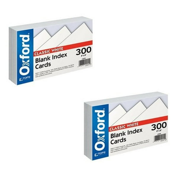 Oxford Blank Index Cards 4 x 6 2 Pack White